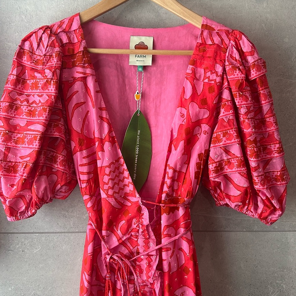 Farm Rio Jungle Scarf Midi Dress - brand new with tags